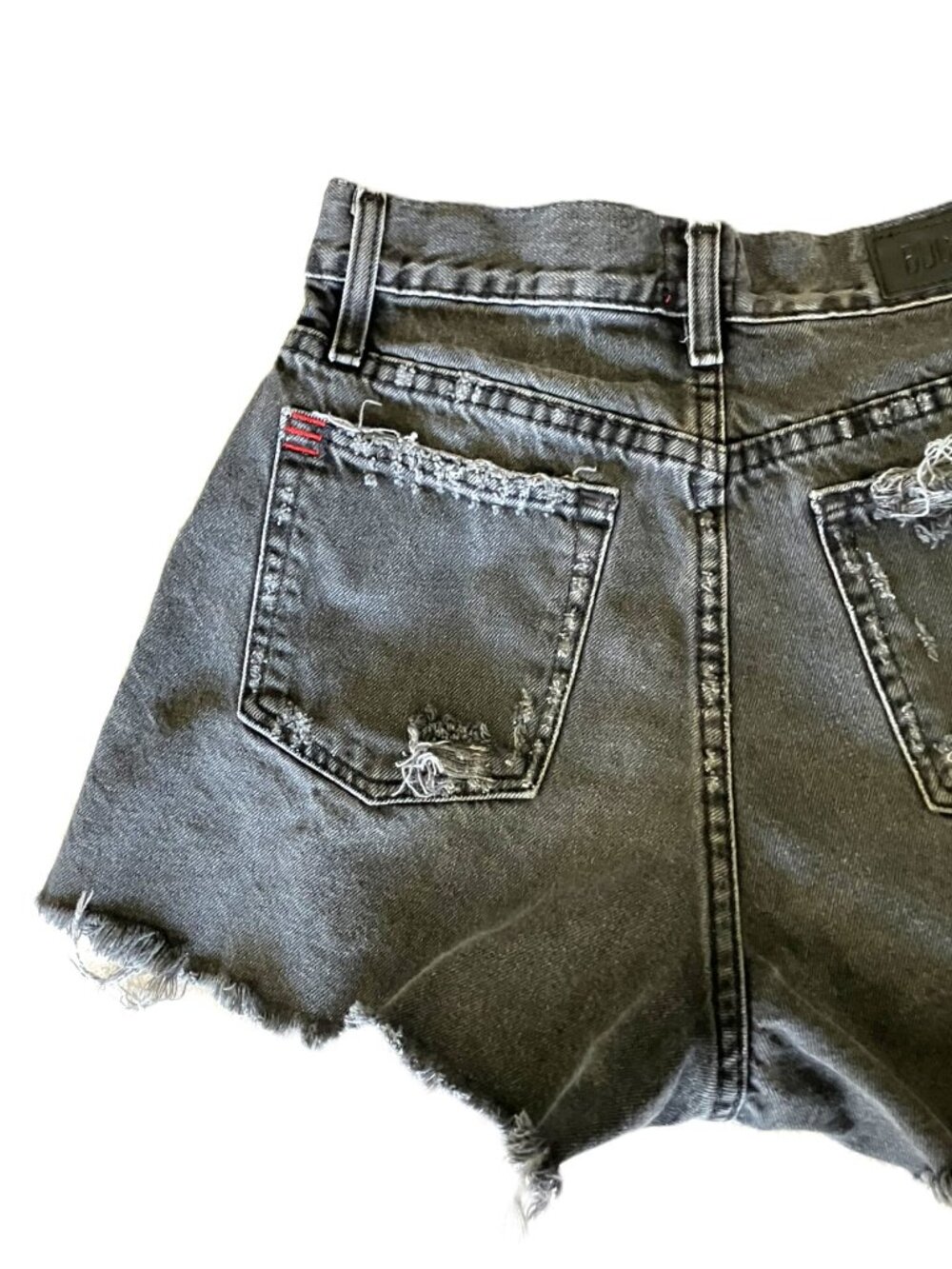 BDG Urban Outfitters A-Line Denim Shorts Women's Size 26 Grey Distressed Cutoff - Picture 10 of 13